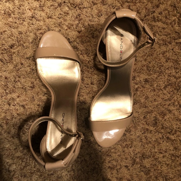 Shoes - Nude Ankle strap heels